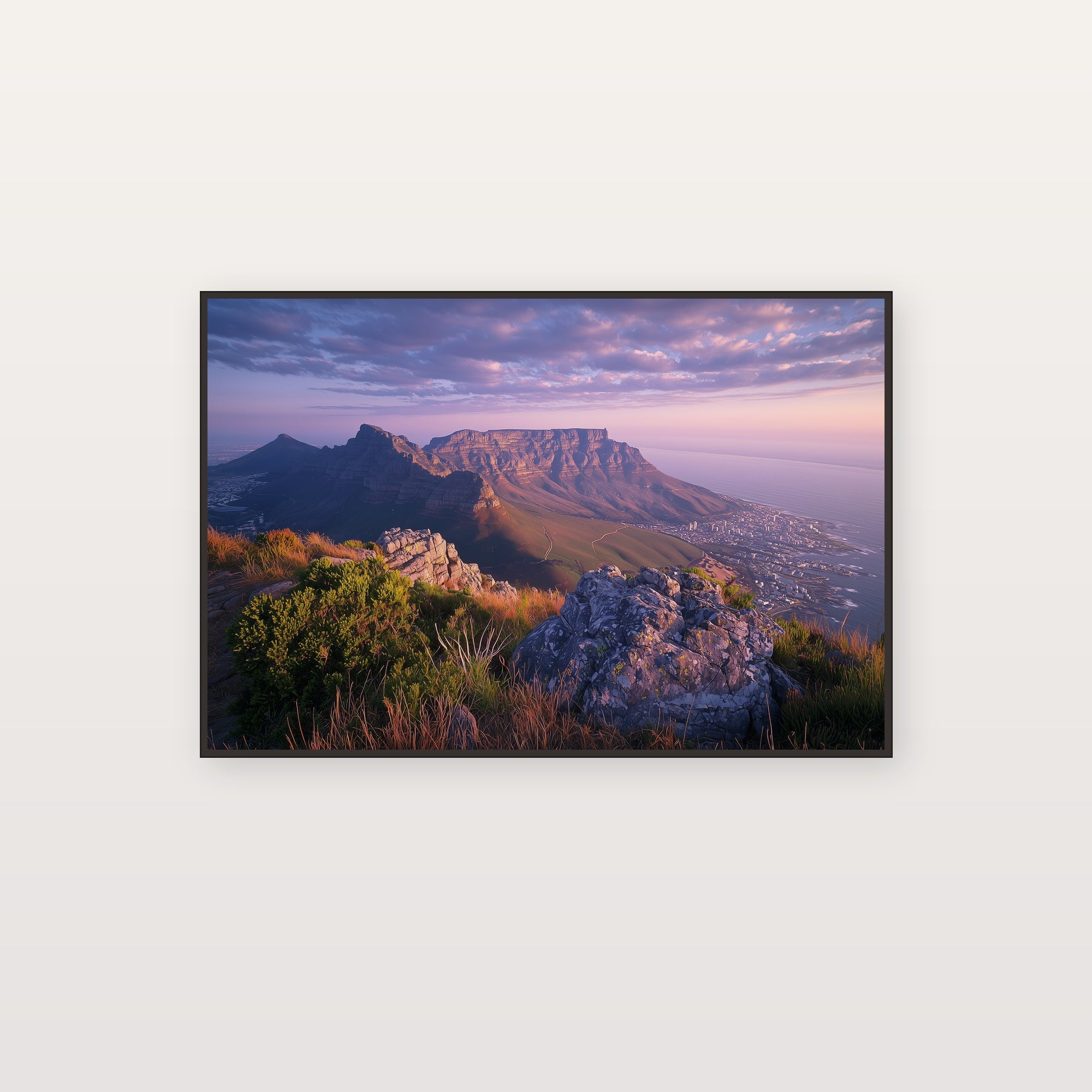 Cape Town Canvas Wall Art | Table Mountain South Africa Print, Landscape Decor, Coastal City, Stretched Canvas — south-africa-cape-town-canvas-print.jpg