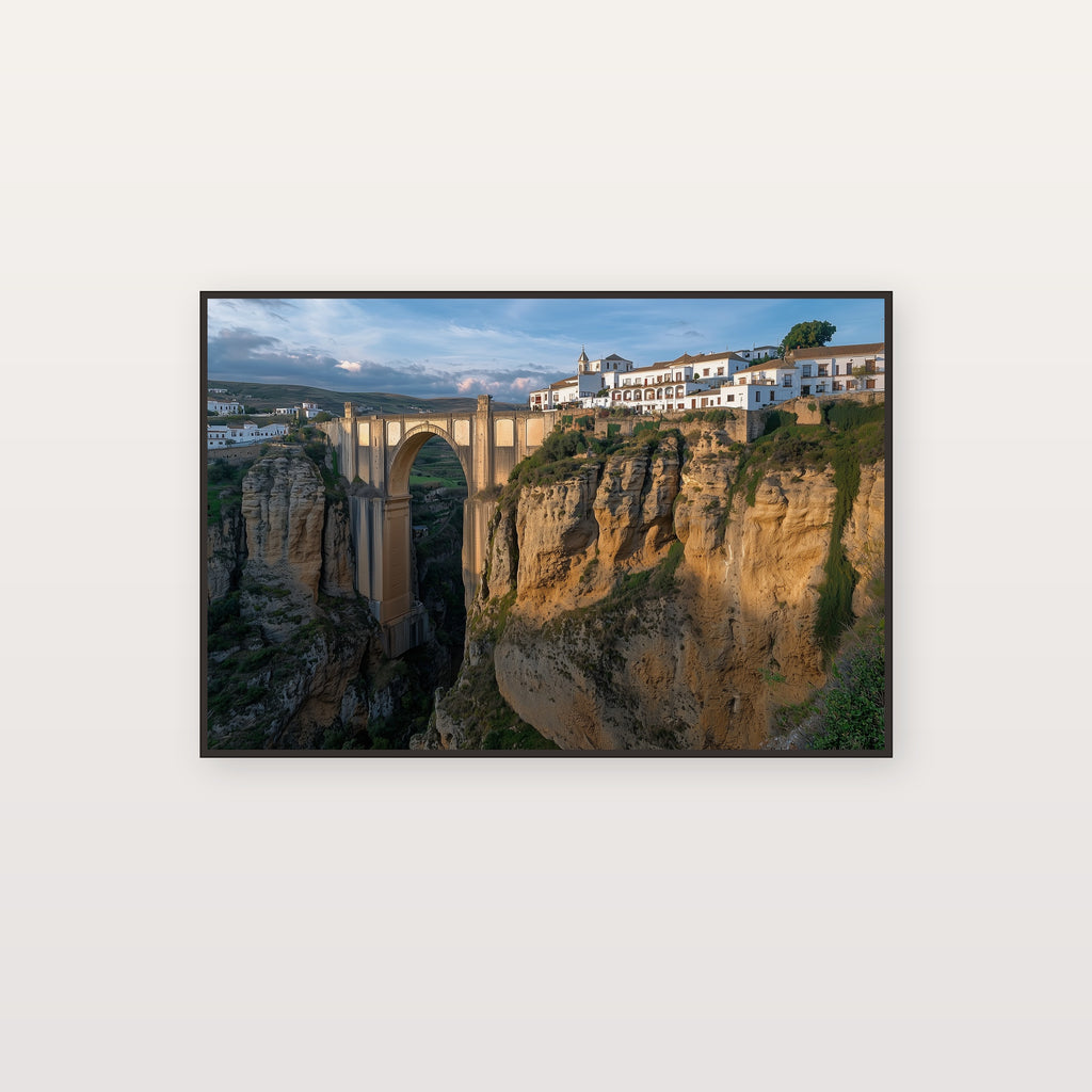 Ronda Canvas Wall Art | Spain Gorge Bridge Print, Andalusia Decor, European Landscape, Stretched Canvas — spain-ronda-gorge-canvas-print.jpg