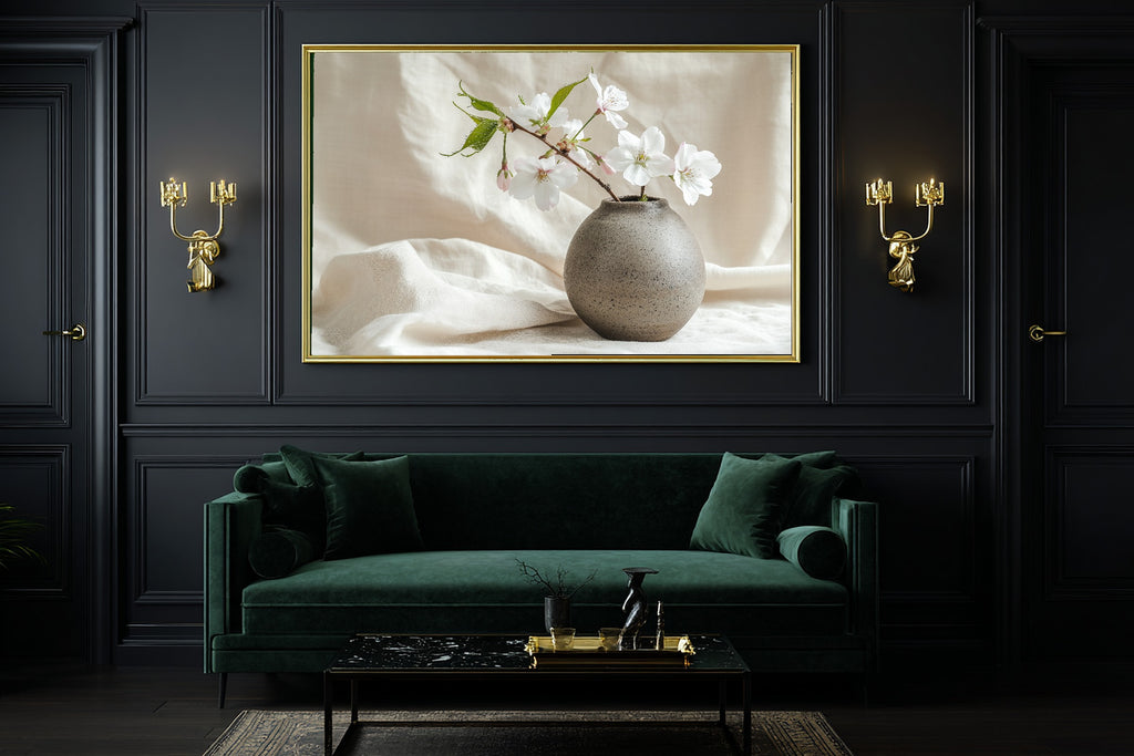Spring Cherry Blossom Branch Ceramic Calming Coastal Wall Art — Heartfelt Print for the Beach House — spring-cherry-blossom-branch-ceramic-office-wall-art.jpg
