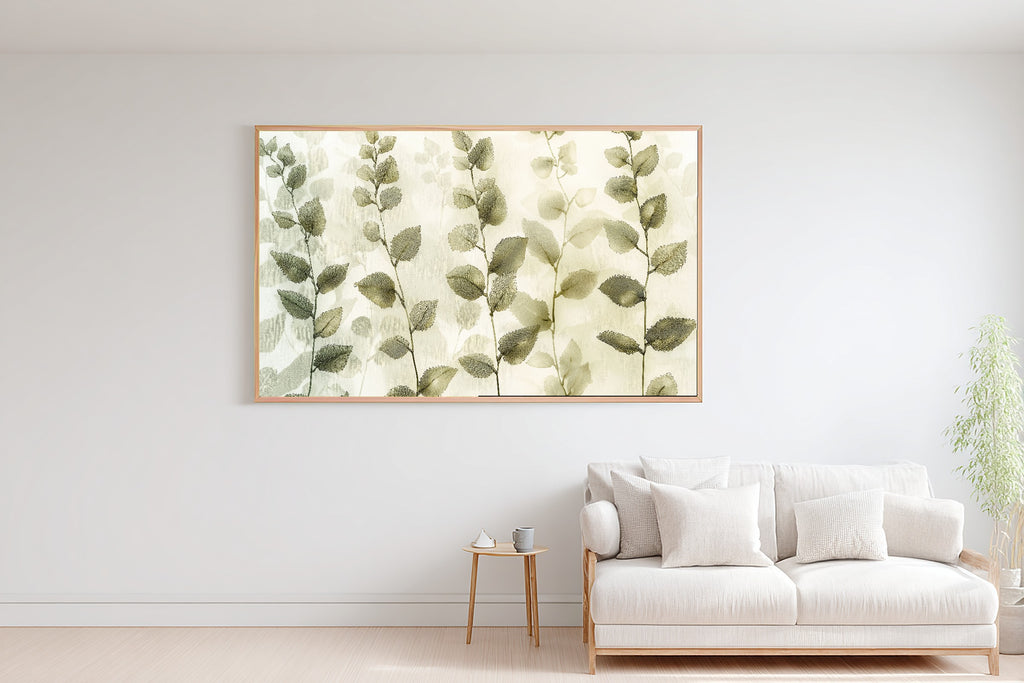 Stitched Botanical Herbarium Linen Museum-Quality Canvas, Soft Dreamy Glow Art Print, Home Office Wall Art, Thoughtful Housewarming Gift — stitched-botanical-herbarium-linen-bedroom-wall-art.jpg