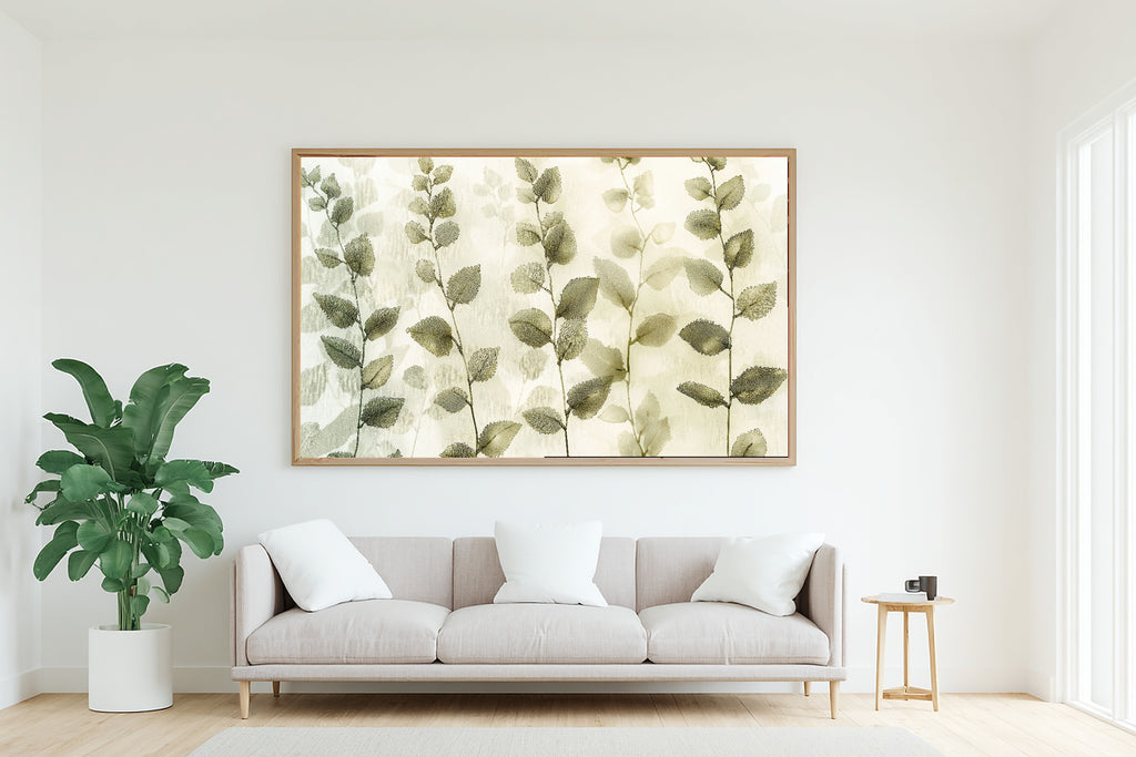 Stitched Botanical Herbarium Linen Museum-Quality Canvas, Soft Dreamy Glow Art Print, Home Office Wall Art, Thoughtful Housewarming Gift — stitched-botanical-herbarium-linen-living-room-wall-art.jpg