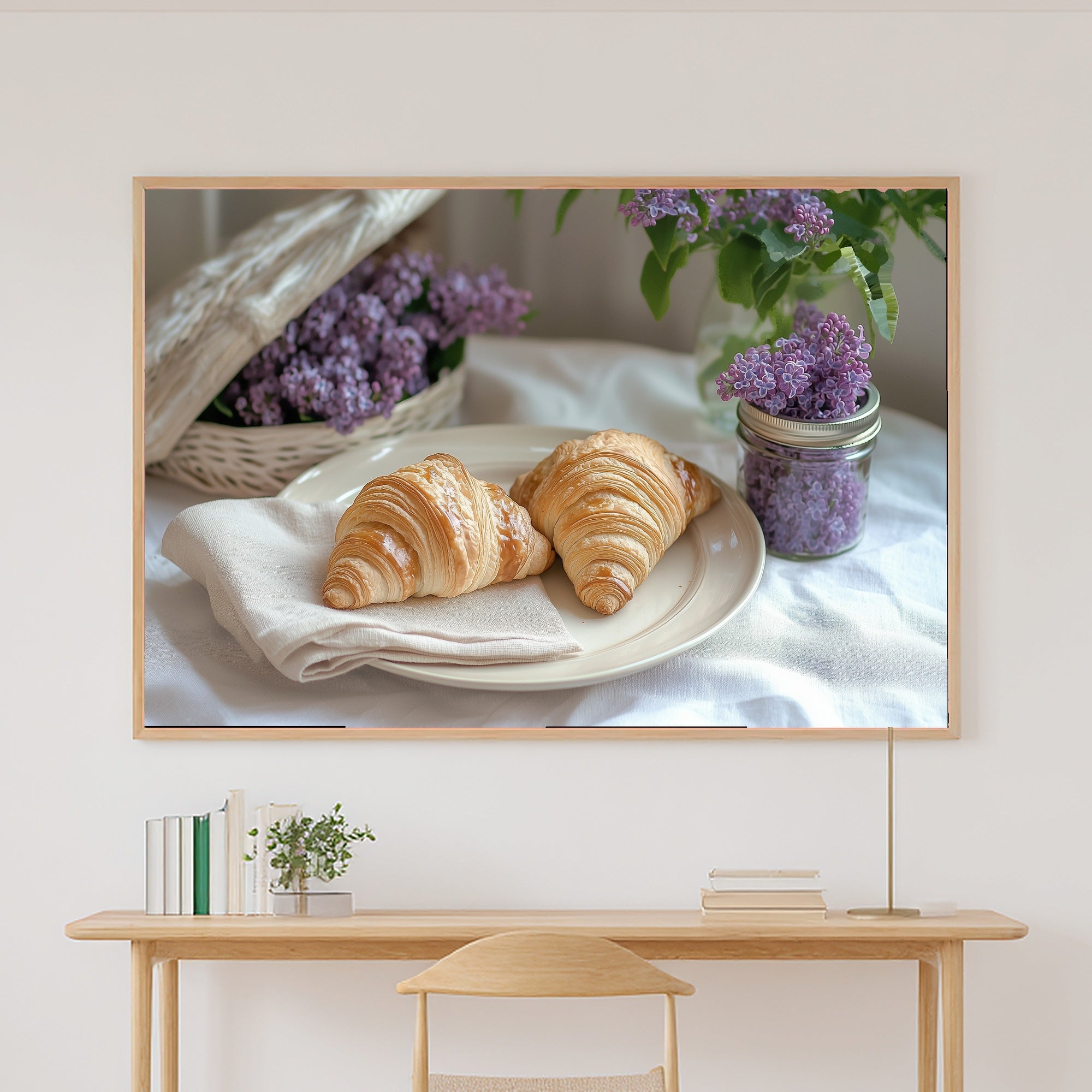 Sunday Brunch Lilacs Linen Canvas Wall Art, Hazy Tidal Artwork Art Print, Coastal Living Room Gallery Wall, Gift Under 100 — sunday-brunch-lilacs-linen-canvas-print.jpg