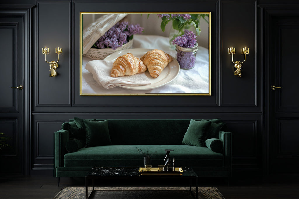 Sunday Brunch Lilacs Linen Canvas Wall Art, Hazy Tidal Artwork Art Print, Coastal Living Room Gallery Wall, Gift Under 100 — sunday-brunch-lilacs-linen-office-wall-art.jpg