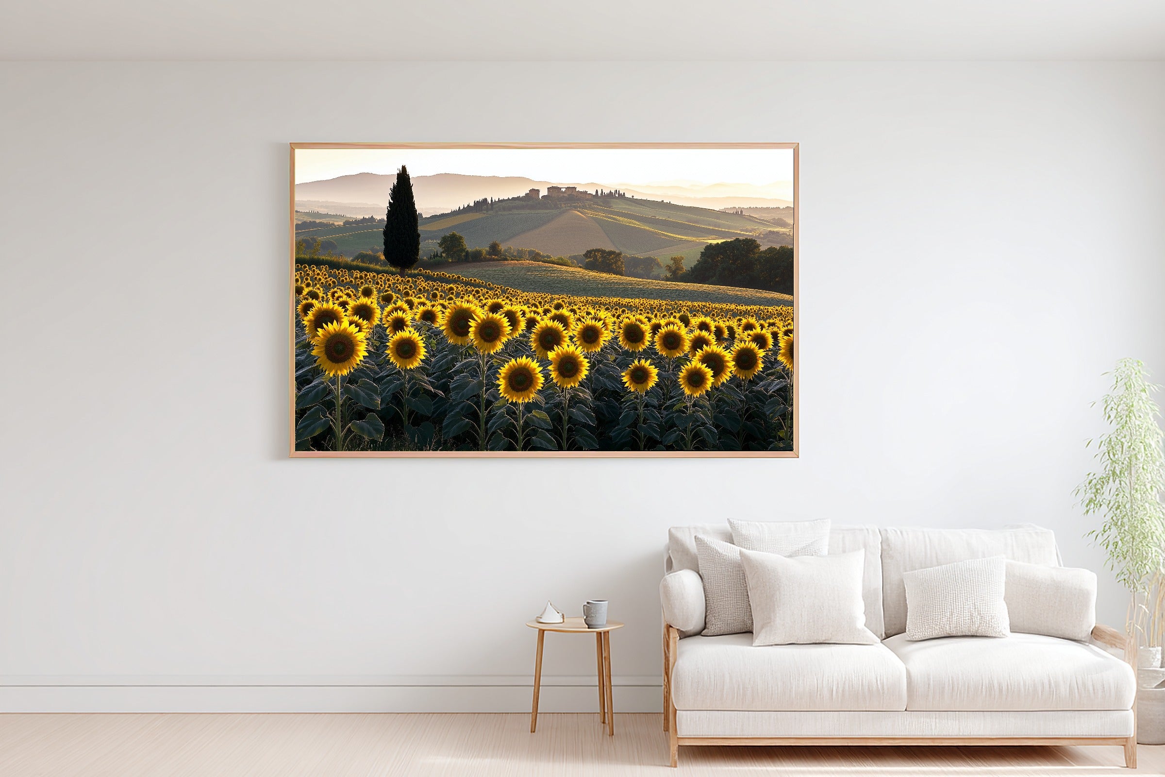 Romantic Old-World Sunflower Field Tuscan Art Print — Timeless Decor for the Dining Room — sunflower-field-tuscan-bedroom-wall-art.jpg