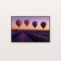 Hot Air Balloon Canvas Wall Art | Lavender Sunset Print, Provence Sky, Dreamy Decor, Stretched Canvas — sunset-lavender-hot-air-canvas-print.jpg