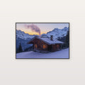 Swiss Chalet Canvas Wall Art | Alpine Village Print, Mountain Decor, European Landscape, Stretched Canvas — swiss-alps-chalet-canvas-print.jpg