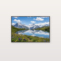 Swiss Alps Lake Canvas Wall Art - Mountain Reflection Print, Alpine Landscape, Nature Photography, Stretched Canvas — swiss alps lake canvas print