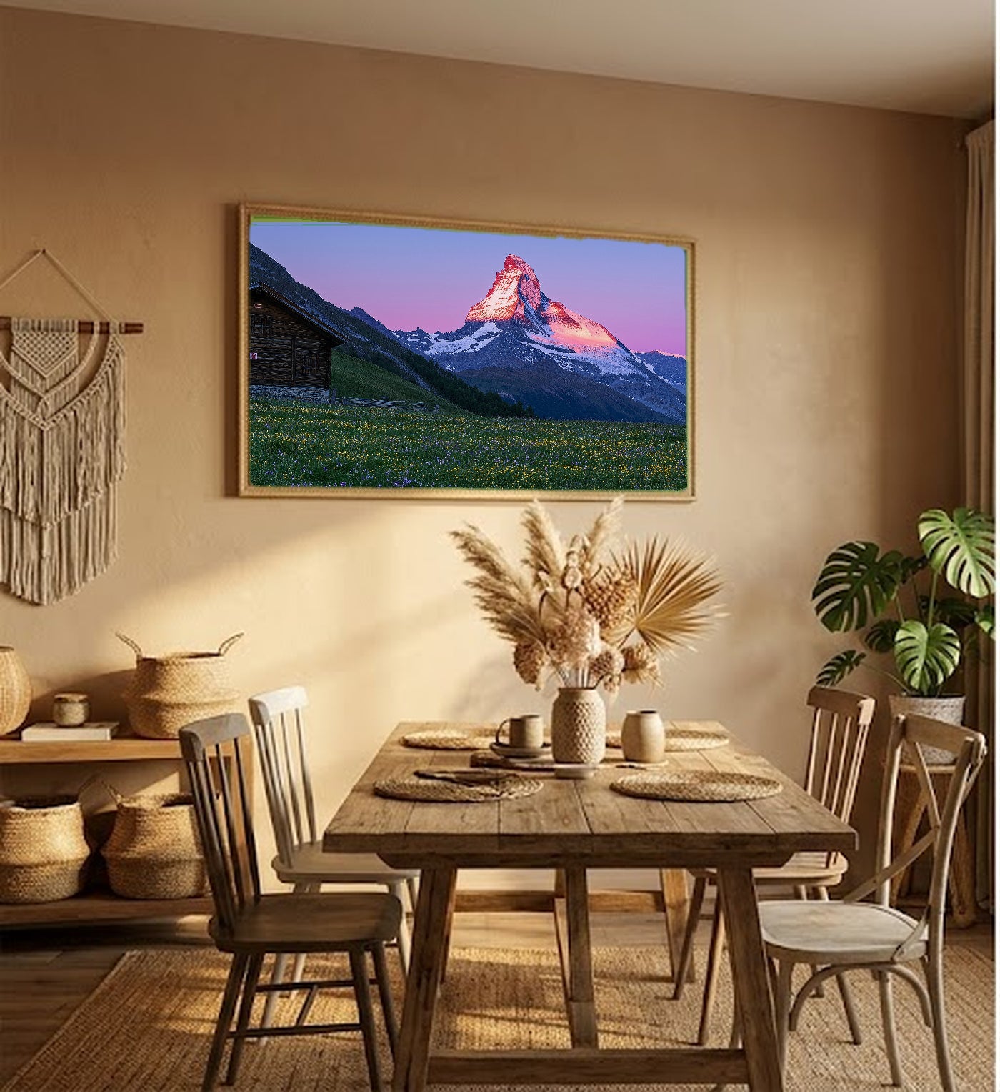 Matterhorn Canvas Wall Art | Zermatt Swiss Alps Print, Mountain Peak, Alpine Decor, Stretched Canvas — swiss-matterhorn-hallway-wall-art.jpg