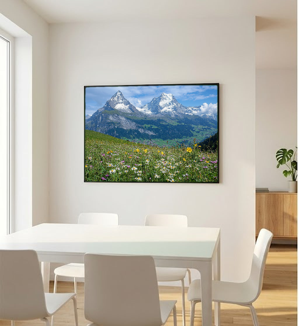 Jungfrau Canvas Wall Art | Swiss Alps Interlaken Print, Mountain Landscape, European Decor, Stretched Canvas — switzerland-jungfrau-bedroom-wall-art.jpg