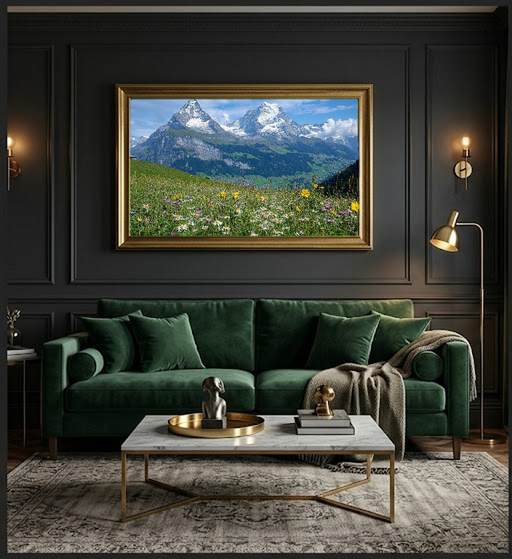 Jungfrau Canvas Wall Art | Swiss Alps Interlaken Print, Mountain Landscape, European Decor, Stretched Canvas — switzerland-jungfrau-office-wall-art.jpg