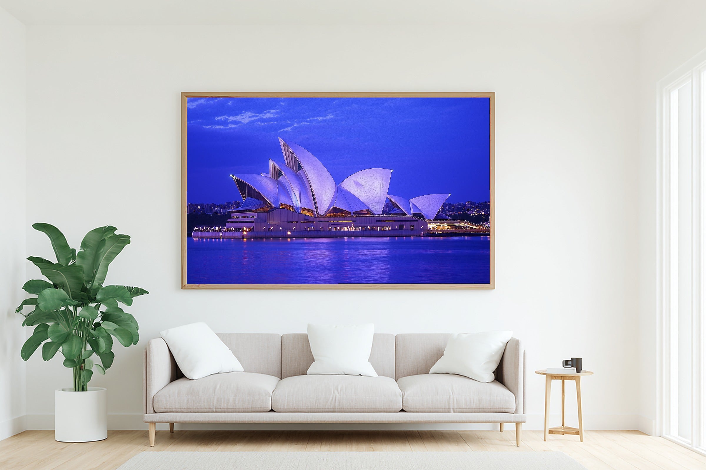 A Dreamy Sydney Opera Dusk Golden-Hour Skyline Print — Heartfelt Wall Art for the Modern Loft, Giclée on Canvas — sydney-opera-dusk-living-room-wall-art.jpg