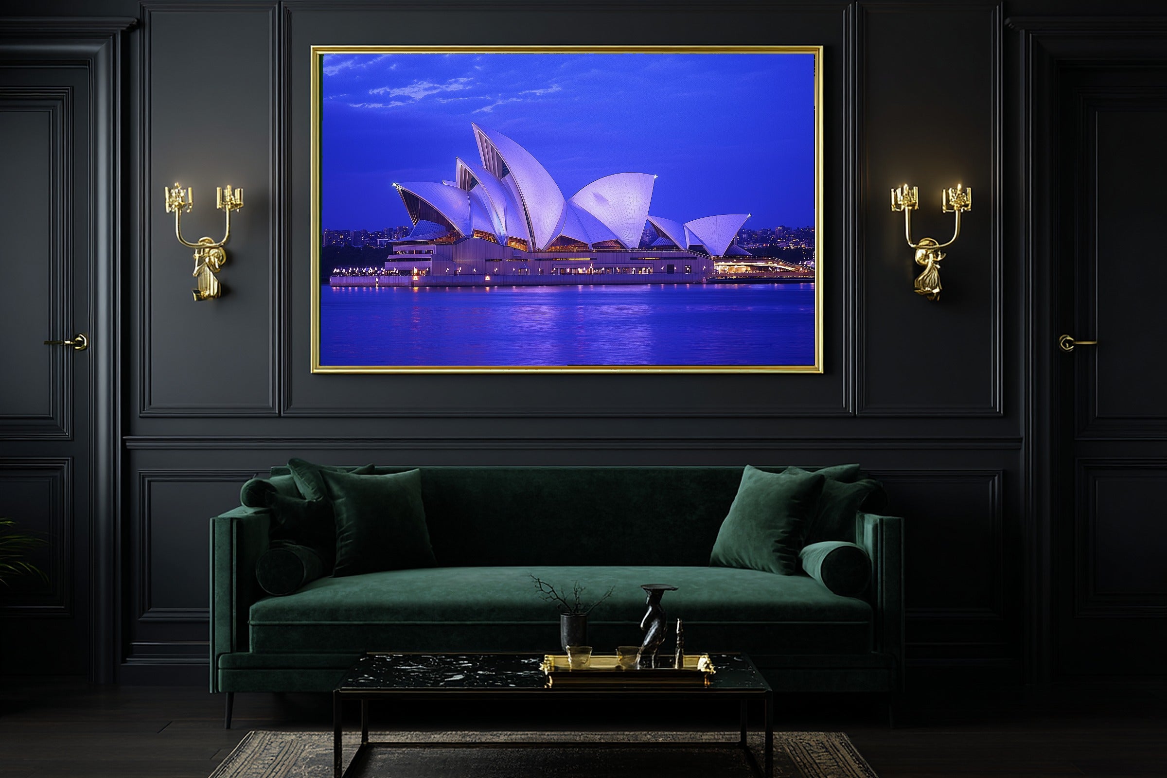 A Dreamy Sydney Opera Dusk Golden-Hour Skyline Print — Heartfelt Wall Art for the Modern Loft, Giclée on Canvas — sydney-opera-dusk-office-wall-art.jpg