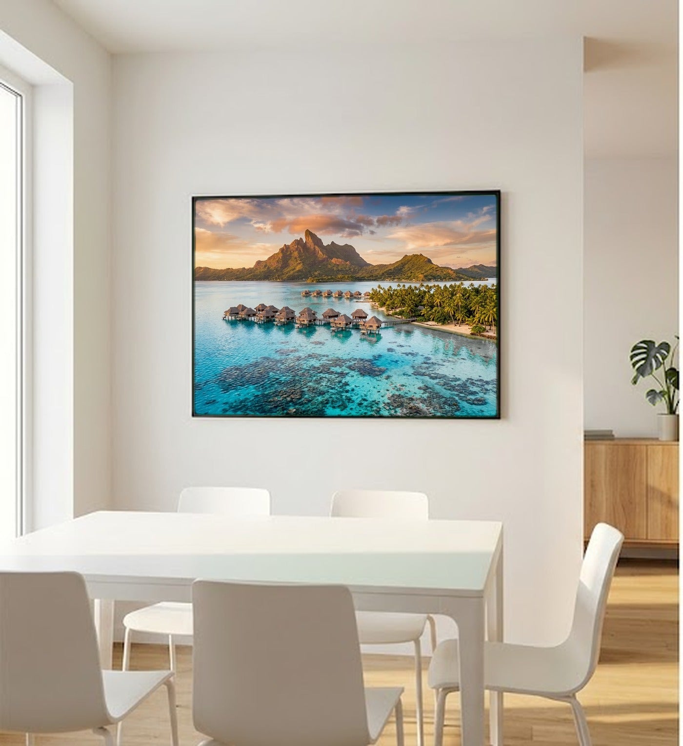 Bora Bora Canvas Wall Art - Tahiti Lagoon Print, Tropical Paradise, Island Decor, Stretched Canvas — bedroom