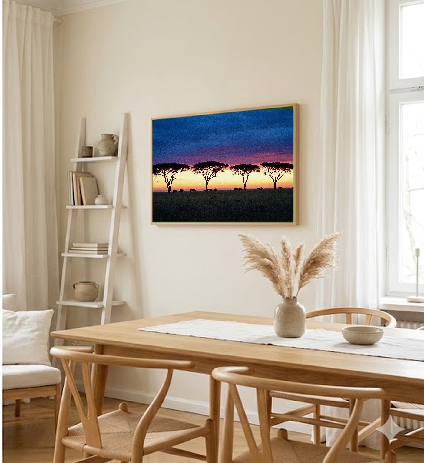 Serengeti Canvas Wall Art | Tanzania Safari Print, African Wildlife, Wilderness Decor, Stretched Canvas — tanzania-serengeti-dining-room-wall-art.jpg