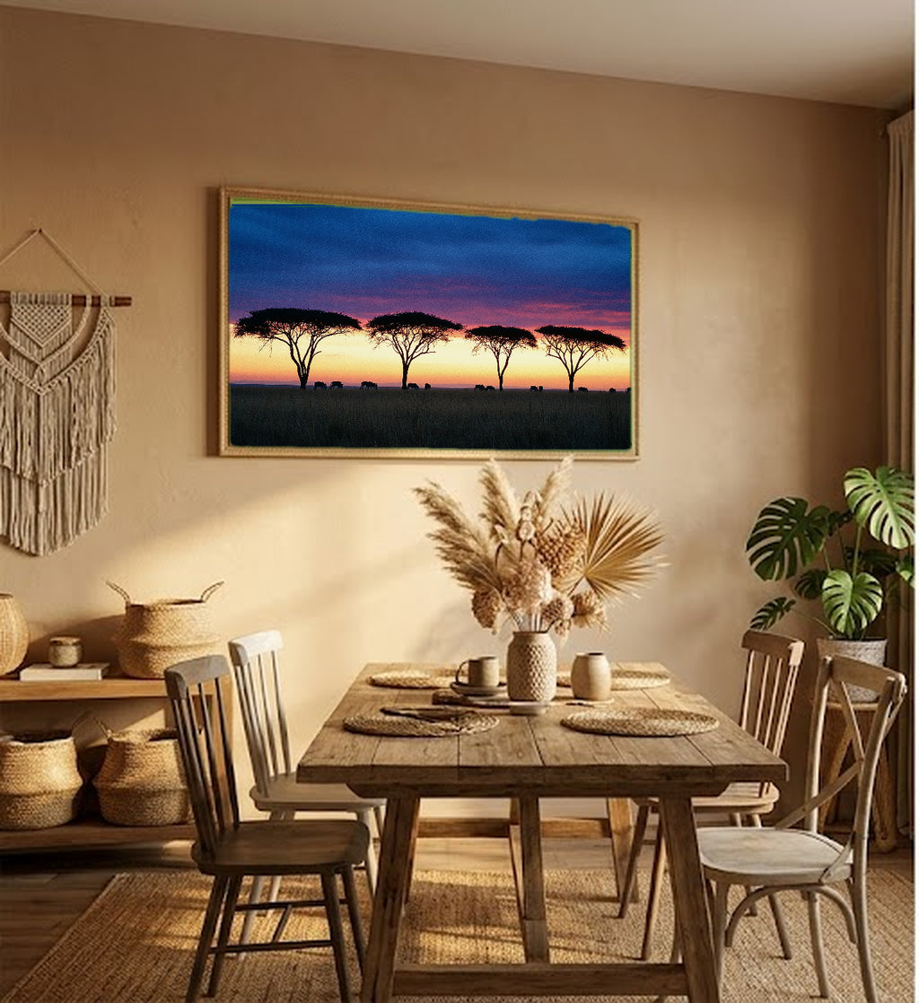Serengeti Canvas Wall Art | Tanzania Safari Print, African Wildlife, Wilderness Decor, Stretched Canvas — tanzania-serengeti-hallway-wall-art.jpg