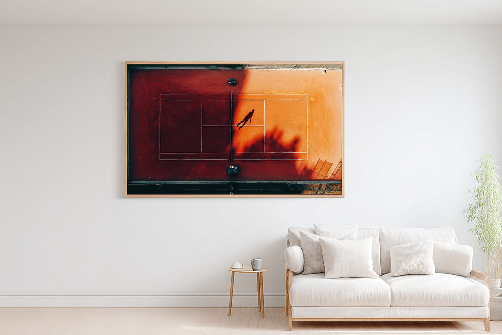 Warm Gallery Tennis Court Clay Painterly Art Print — Dreamy Decor for the Living Room, Stretched Canvas the Art Lover in Your Life Will Love — tennis-court-clay-painterly-bedroom-wall-art.jpg