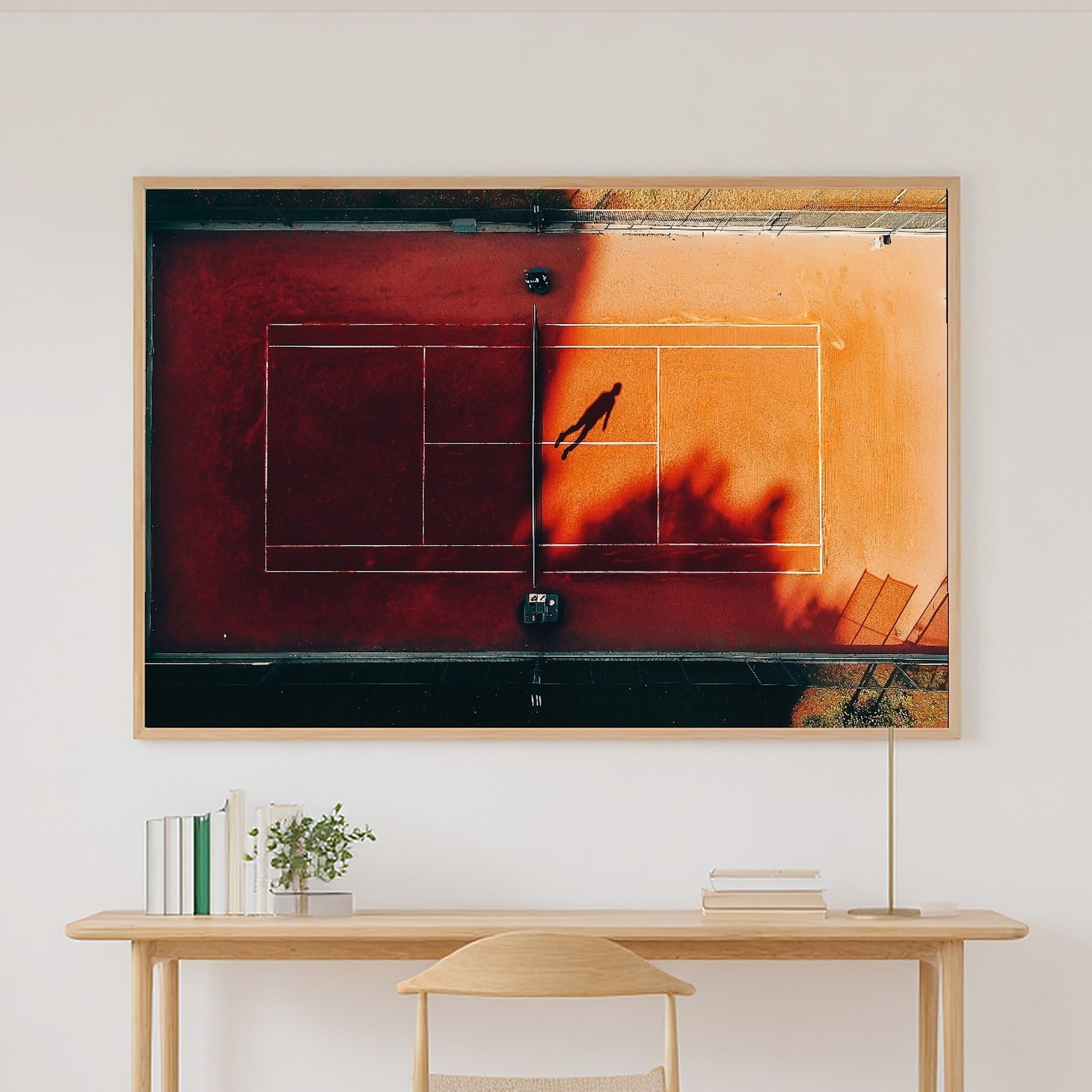 Warm Gallery Tennis Court Clay Painterly Art Print — Dreamy Decor for the Living Room, Stretched Canvas the Art Lover in Your Life Will Love — tennis-court-clay-painterly-canvas-print.jpg