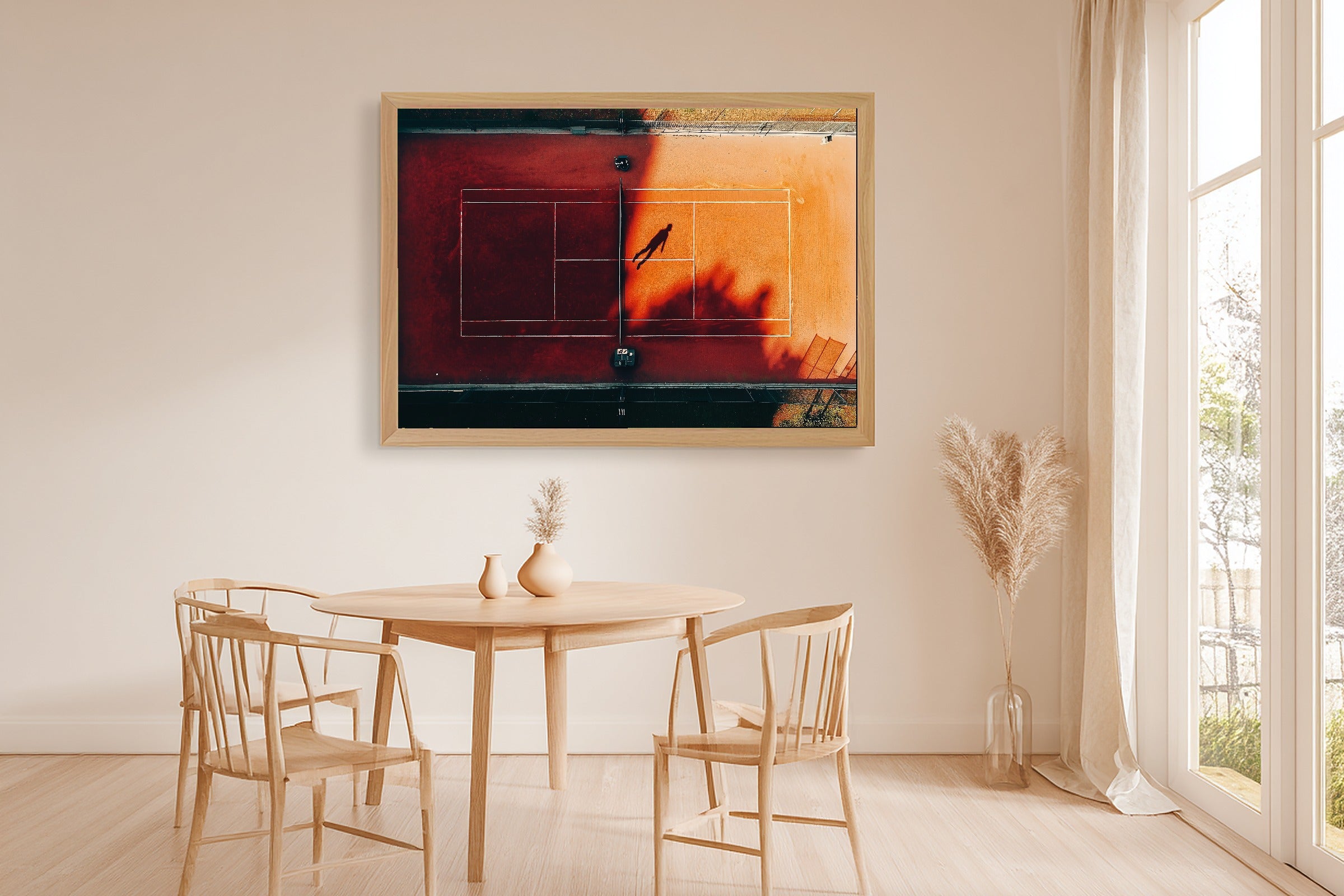 Warm Gallery Tennis Court Clay Painterly Art Print — Dreamy Decor for the Living Room, Stretched Canvas the Art Lover in Your Life Will Love — tennis-court-clay-painterly-dining-room-wall-art.jpg