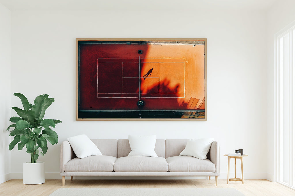 Warm Gallery Tennis Court Clay Painterly Art Print — Dreamy Decor for the Living Room, Stretched Canvas the Art Lover in Your Life Will Love — tennis-court-clay-painterly-living-room-wall-art.jpg
