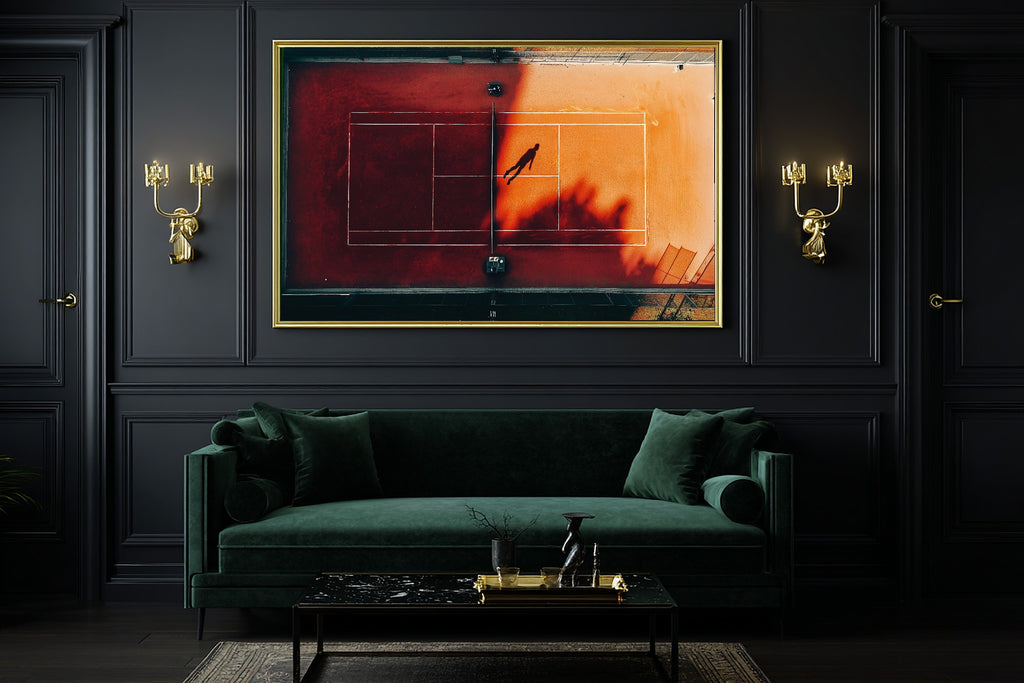Warm Gallery Tennis Court Clay Painterly Art Print — Dreamy Decor for the Living Room, Stretched Canvas the Art Lover in Your Life Will Love — tennis-court-clay-painterly-office-wall-art.jpg