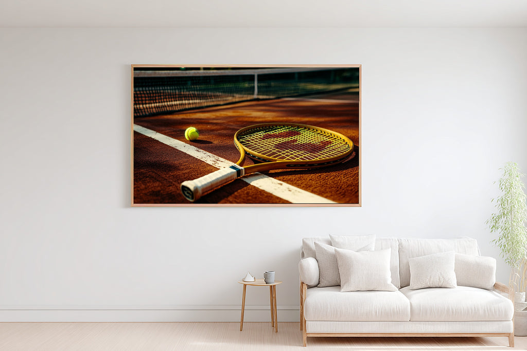 Tennis Court Vintage Soft Painterly Wall Art — Dreamy Print for the Living Room, Stretched Canvas Gift for the Art Lover in Your Life — tennis-court-vintage-bedroom-wall-art.jpg