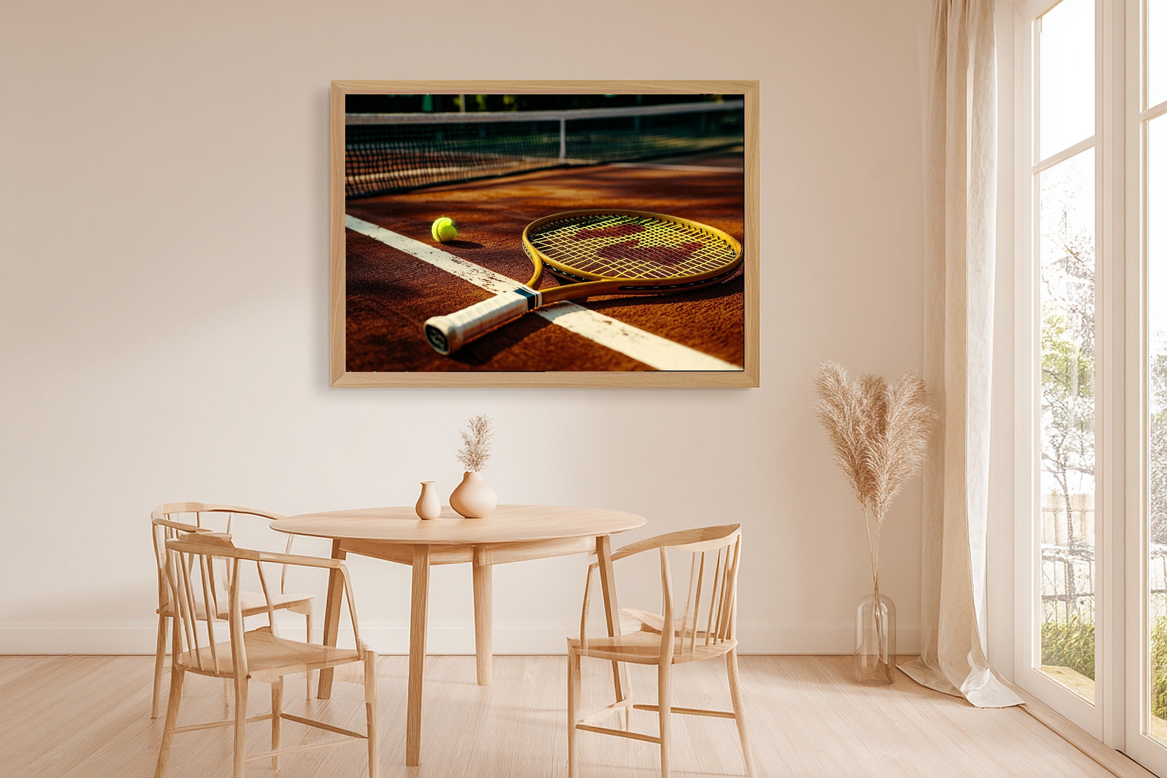 Tennis Court Vintage Soft Painterly Wall Art — Dreamy Print for the Living Room, Stretched Canvas Gift for the Art Lover in Your Life — tennis-court-vintage-dining-room-wall-art.jpg