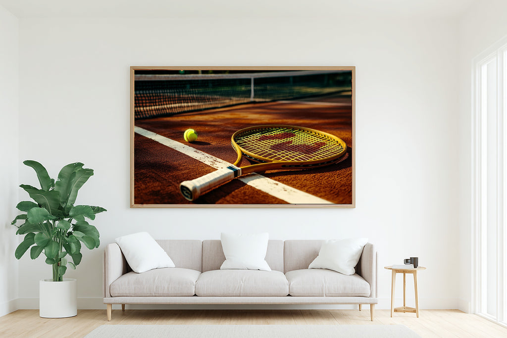 Tennis Court Vintage Soft Painterly Wall Art — Dreamy Print for the Living Room, Stretched Canvas Gift for the Art Lover in Your Life — tennis-court-vintage-living-room-wall-art.jpg