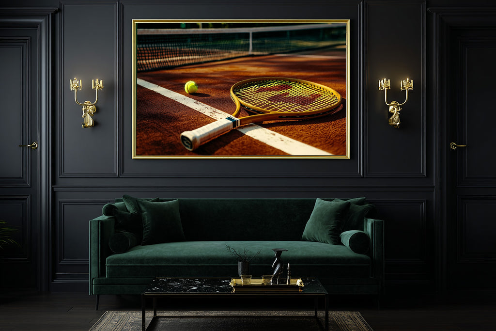 Tennis Court Vintage Soft Painterly Wall Art — Dreamy Print for the Living Room, Stretched Canvas Gift for the Art Lover in Your Life — tennis-court-vintage-office-wall-art.jpg