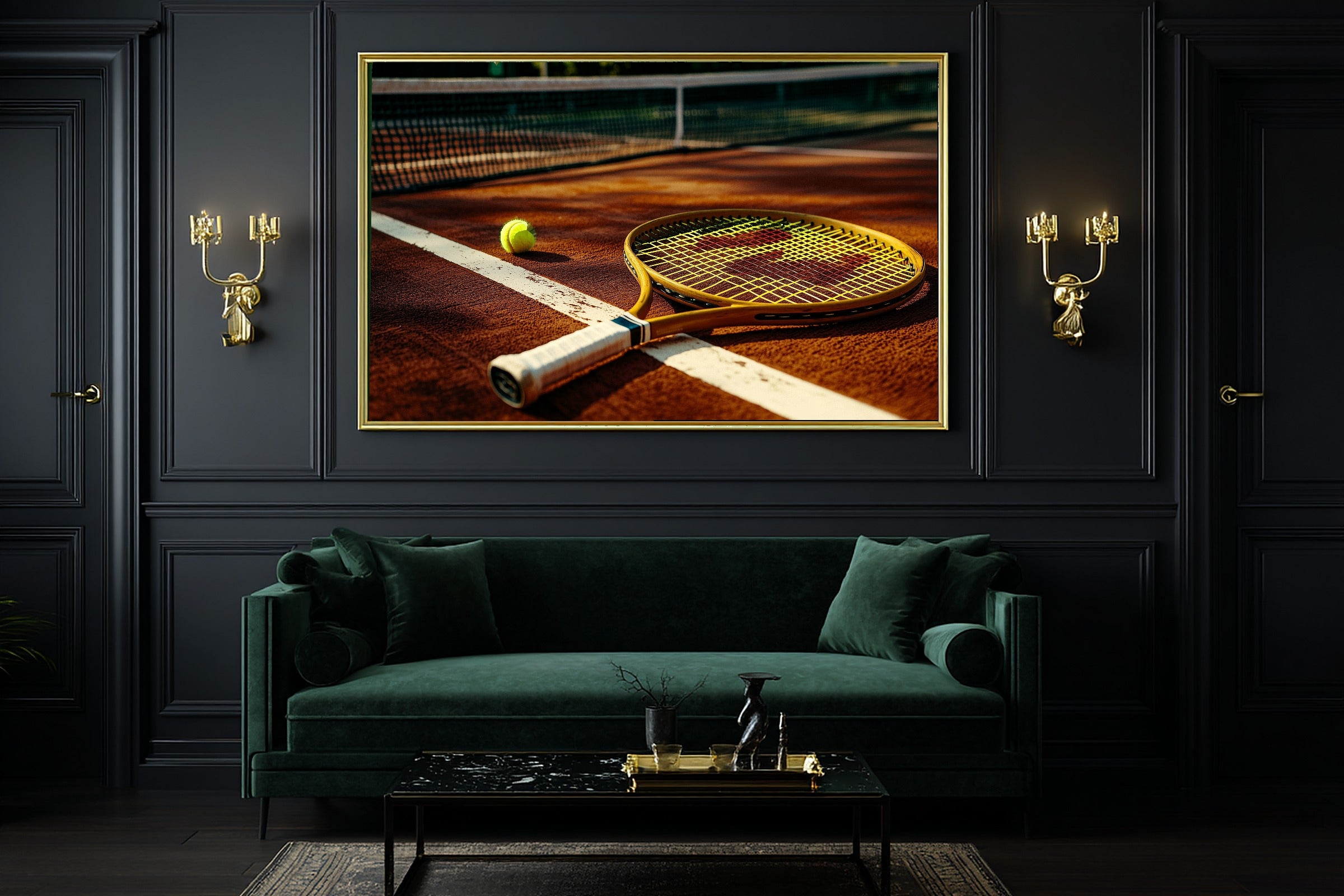 Tennis Court Vintage Soft Painterly Wall Art — Dreamy Print for the Living Room, Stretched Canvas Gift for the Art Lover in Your Life — tennis-court-vintage-office-wall-art.jpg