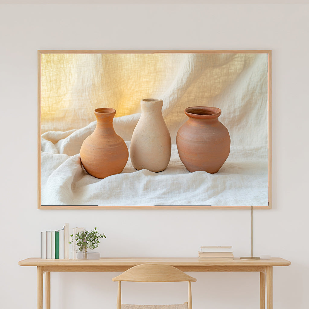 Terracotta Pottery Still Life Museum-Quality Canvas, Warm Soulful Tones Canvas Art, Home Office Wall Art, Move-In Gift Idea — terracotta-pottery-still-life-canvas-print.jpg