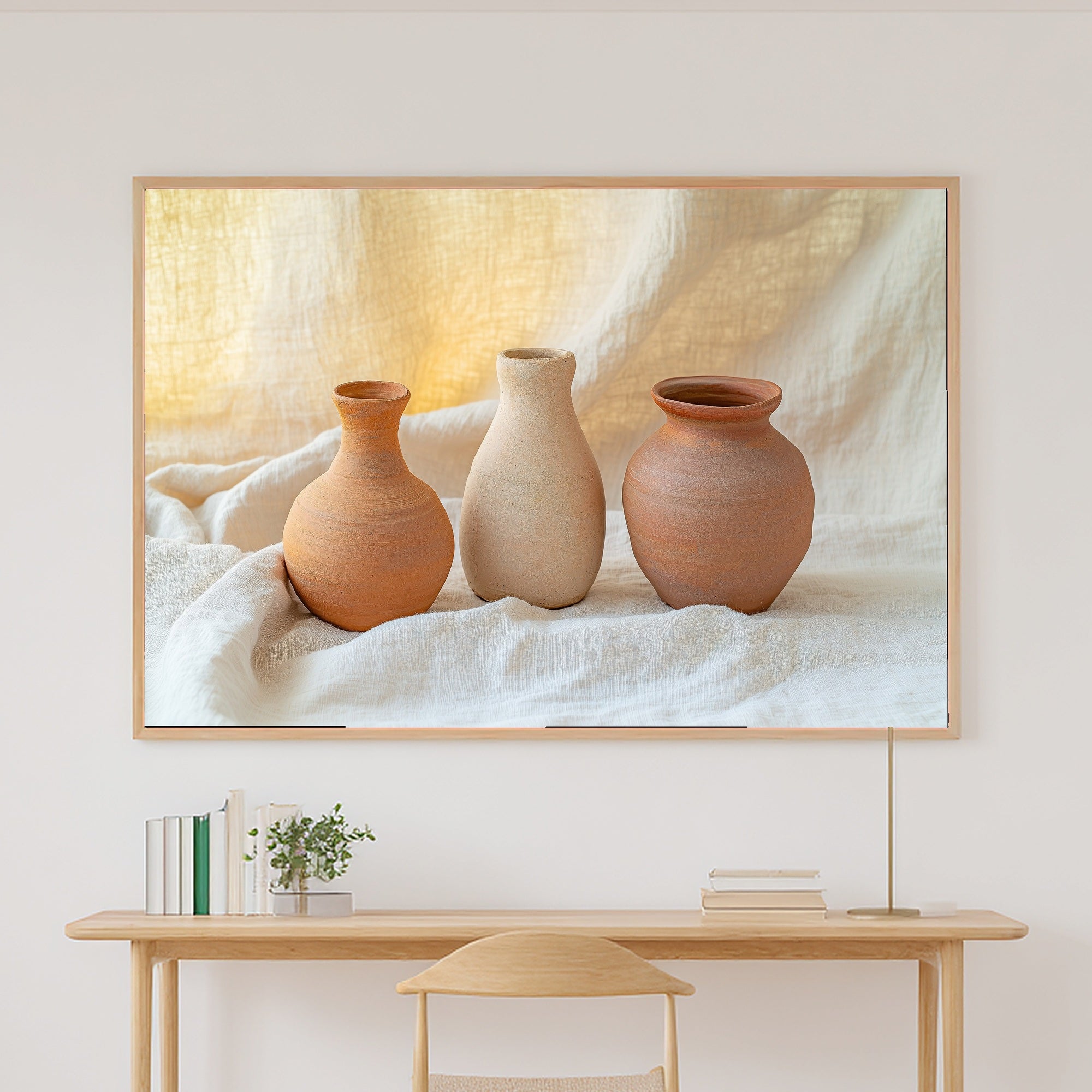 Terracotta Pottery Still Life Museum-Quality Canvas, Warm Soulful Tones Canvas Art, Home Office Wall Art, Move-In Gift Idea — terracotta-pottery-still-life-canvas-print.jpg