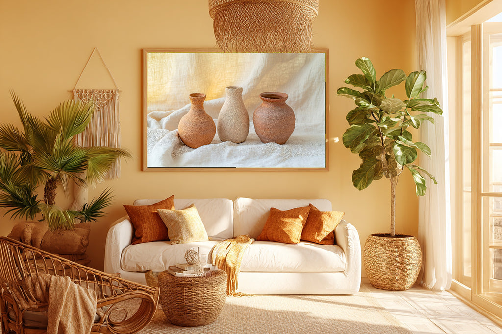 Terracotta Pottery Still Life Museum-Quality Canvas, Warm Soulful Tones Canvas Art, Home Office Wall Art, Move-In Gift Idea — terracotta-pottery-still-life-room-5-wall-art.jpg