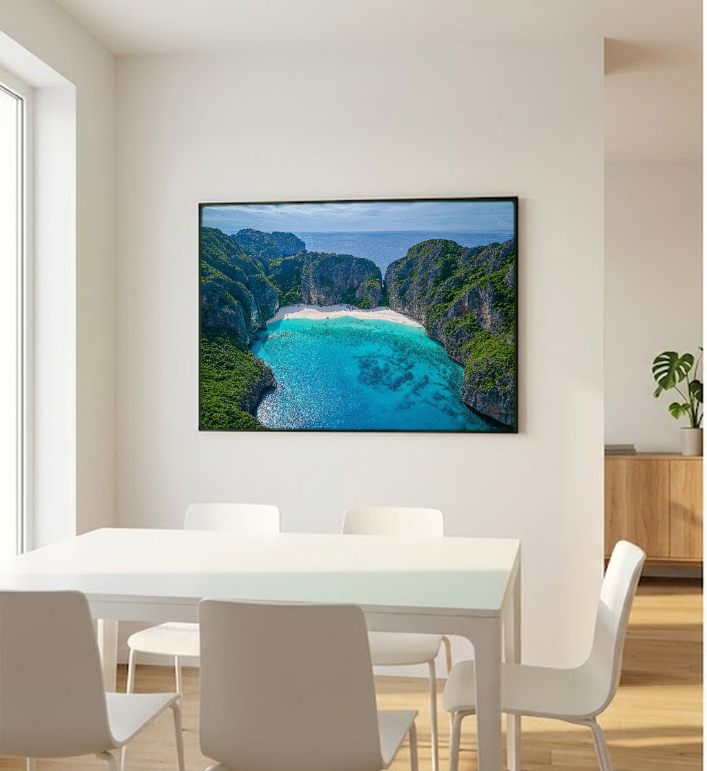 Phi Phi Islands Canvas Wall Art | Thailand Beach Print, Tropical Paradise, Asian Coastal Decor, Stretched Canvas — thailand-phi-phi-bedroom-wall-art.jpg