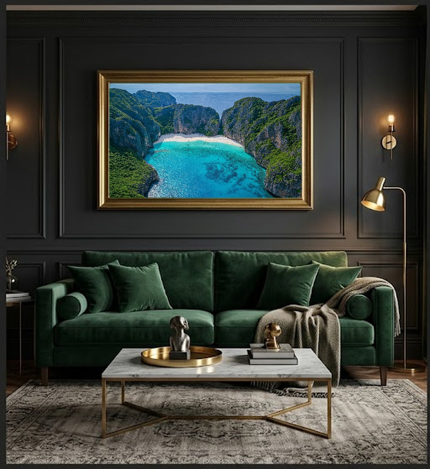 Phi Phi Islands Canvas Wall Art | Thailand Beach Print, Tropical Paradise, Asian Coastal Decor, Stretched Canvas — thailand-phi-phi-office-wall-art.jpg