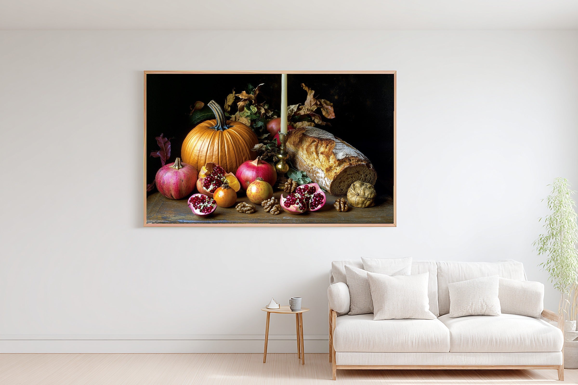 Hand-picked Thanksgiving Harvest Table Still Life Giclée Print — Stunning Calming Coastal for the Beach House — thanksgiving-harvest-table-still-life-bedroom-wall-art.jpg