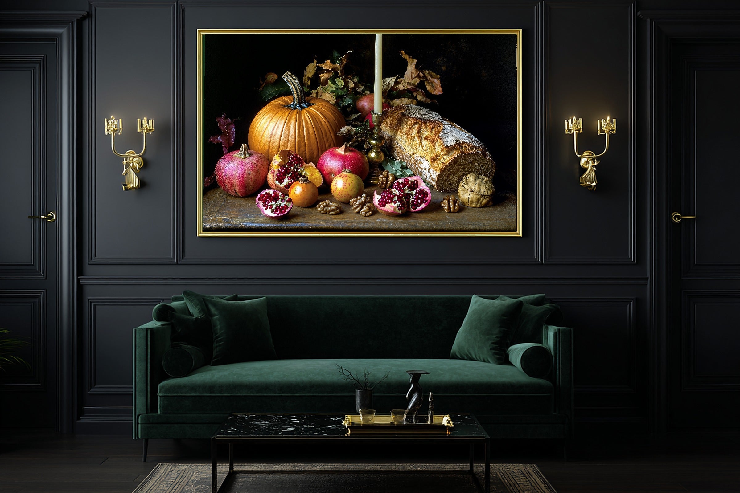 Hand-picked Thanksgiving Harvest Table Still Life Giclée Print — Stunning Calming Coastal for the Beach House — thanksgiving-harvest-table-still-life-office-wall-art.jpg