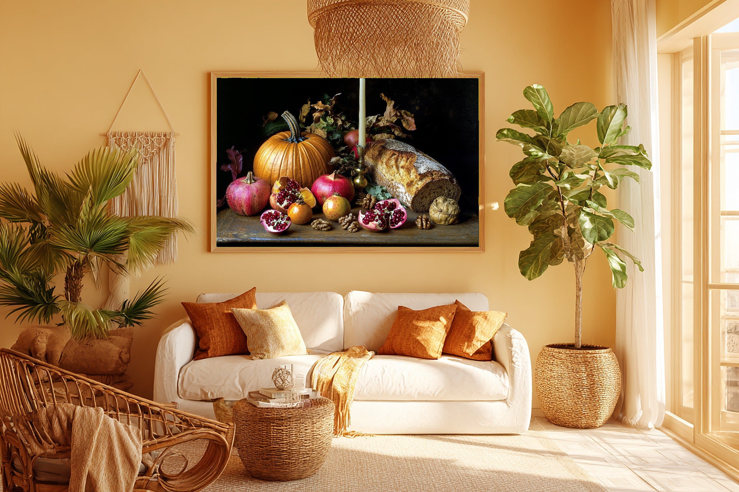 Hand-picked Thanksgiving Harvest Table Still Life Giclée Print — Stunning Calming Coastal for the Beach House — thanksgiving-harvest-table-still-life-room-5-wall-art.jpg