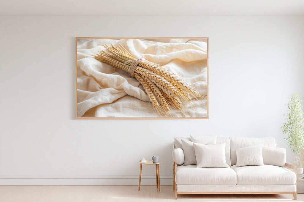 Thanksgiving Wheat Sheaf Linen Soft Ocean Wall Art — Stunning Print for the Beach House, Stretched Canvas Gift for the Coastal Soul — thanksgiving-wheat-sheaf-linen-bedroom-wall-art.jpg