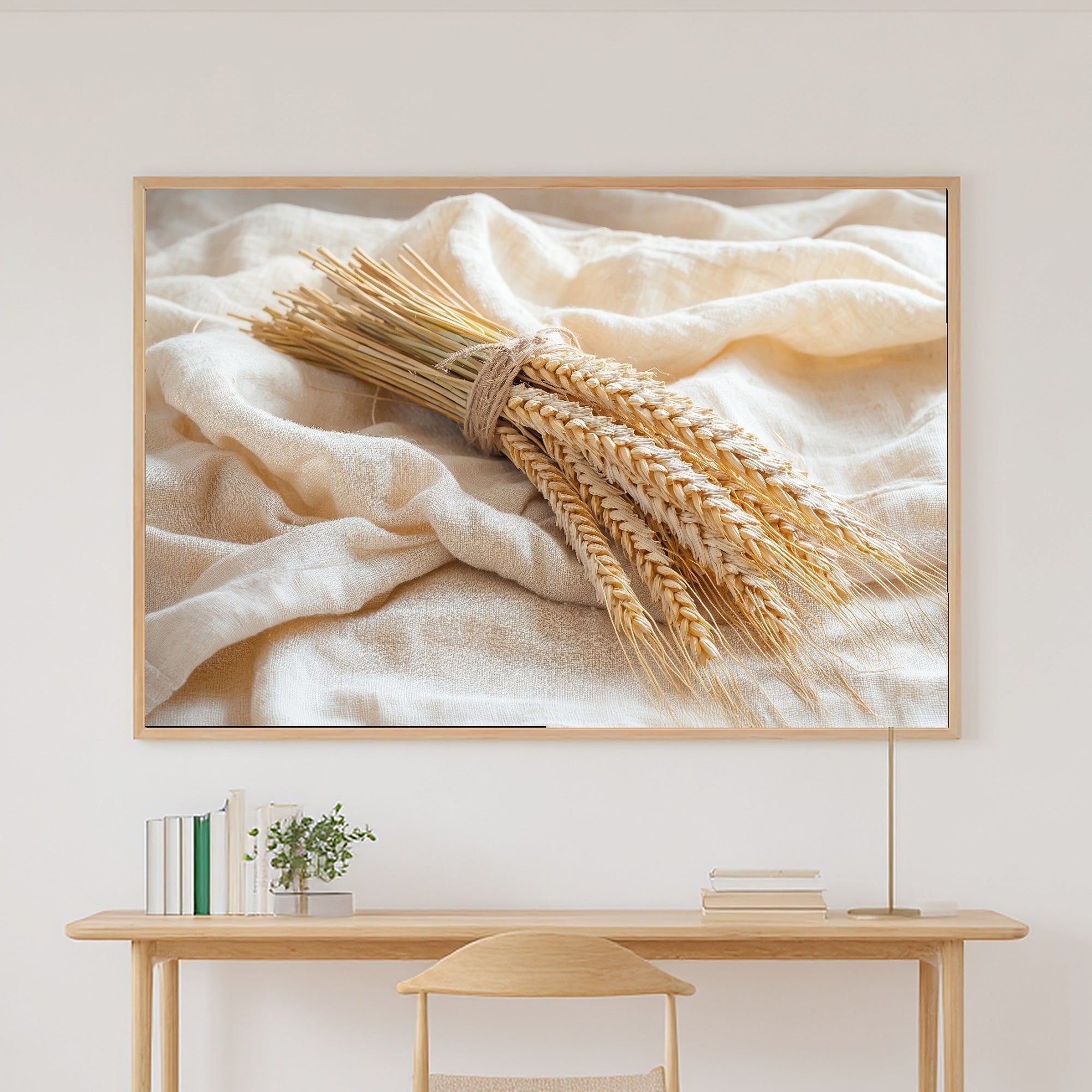 Thanksgiving Wheat Sheaf Linen Soft Ocean Wall Art — Stunning Print for the Beach House, Stretched Canvas Gift for the Coastal Soul — thanksgiving-wheat-sheaf-linen-canvas-print.jpg