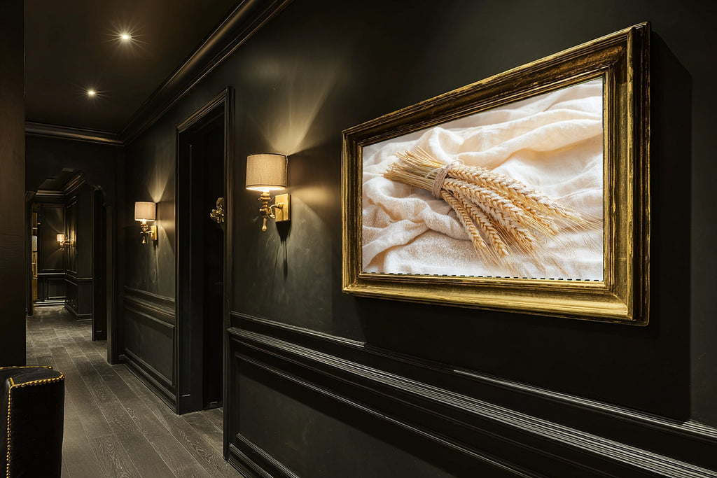Thanksgiving Wheat Sheaf Linen Soft Ocean Wall Art — Stunning Print for the Beach House, Stretched Canvas Gift for the Coastal Soul — thanksgiving-wheat-sheaf-linen-hallway-wall-art.jpg