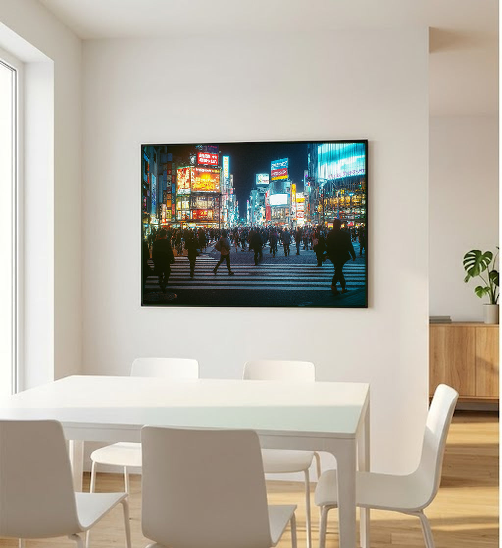 Tokyo Shibuya Canvas Wall Art | Japan Night Print, Neon City Decor, Urban Art, Stretched Canvas — tokyo-shibuya-neon-bedroom-wall-art.jpg