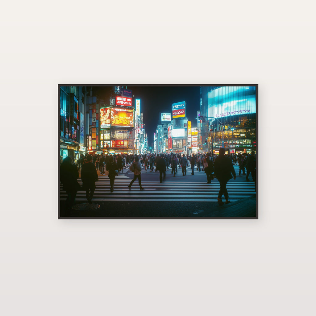 Tokyo Shibuya Canvas Wall Art | Japan Night Print, Neon City Decor, Urban Art, Stretched Canvas — tokyo-shibuya-neon-canvas-print.jpg