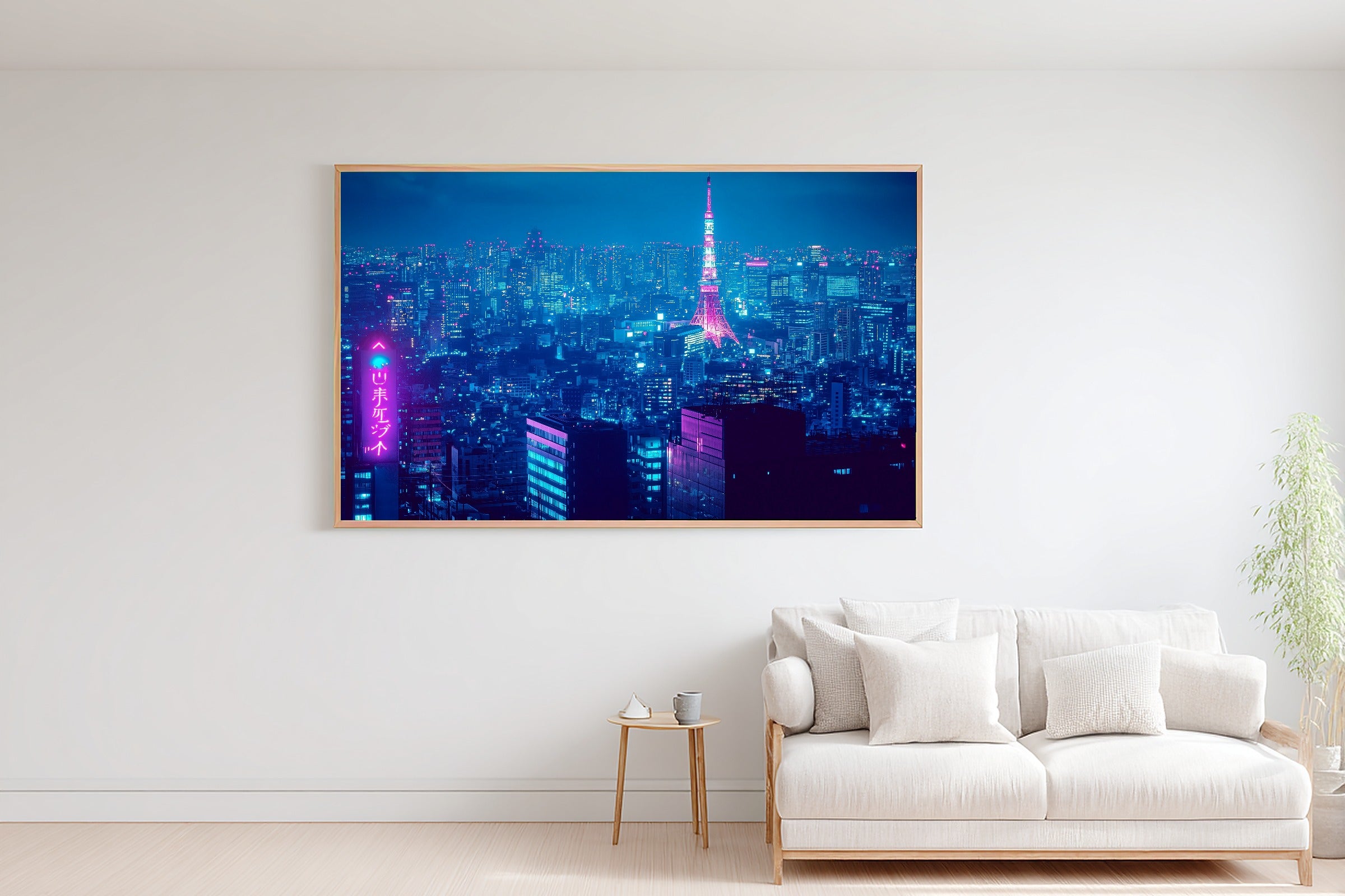 Dreamy Metro Tokyo Skyline Neon Canvas Wall Art — Timeless Print for the Modern Loft, A Gift the City Wanderer Will Adore — tokyo-skyline-neon-bedroom-wall-art.jpg