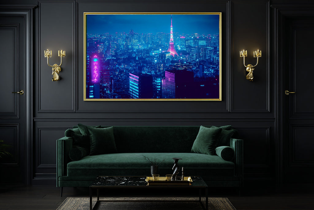 Dreamy Metro Tokyo Skyline Neon Canvas Wall Art — Timeless Print for the Modern Loft, A Gift the City Wanderer Will Adore — tokyo-skyline-neon-office-wall-art.jpg
