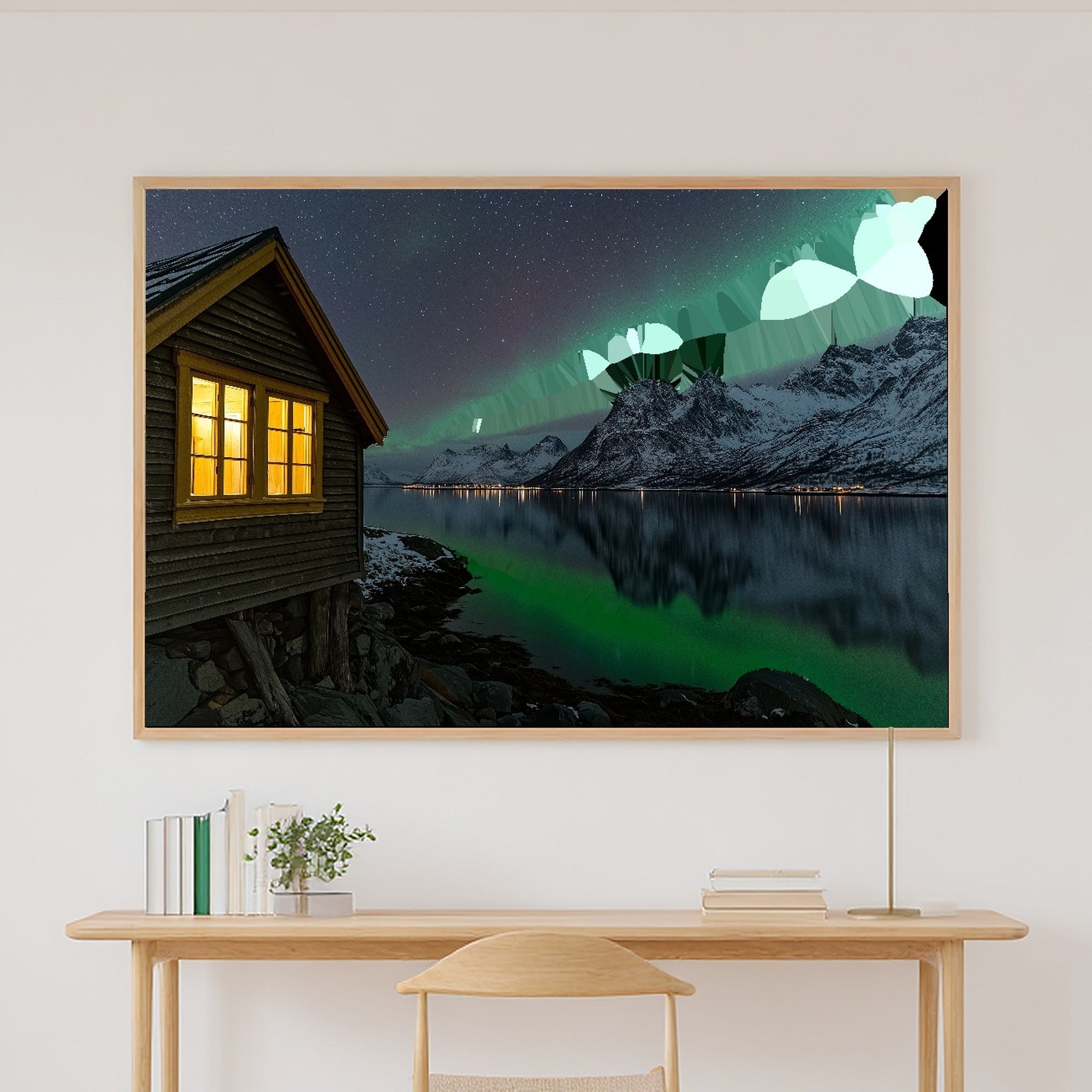Soft Nordic Tromso Fjord Aurora Canvas Wall Art — Moody Midnight Print for the Bedroom, A Gift the Aurora Chaser Next Door Will Adore — tromso-fjord-aurora-canvas-print.jpg