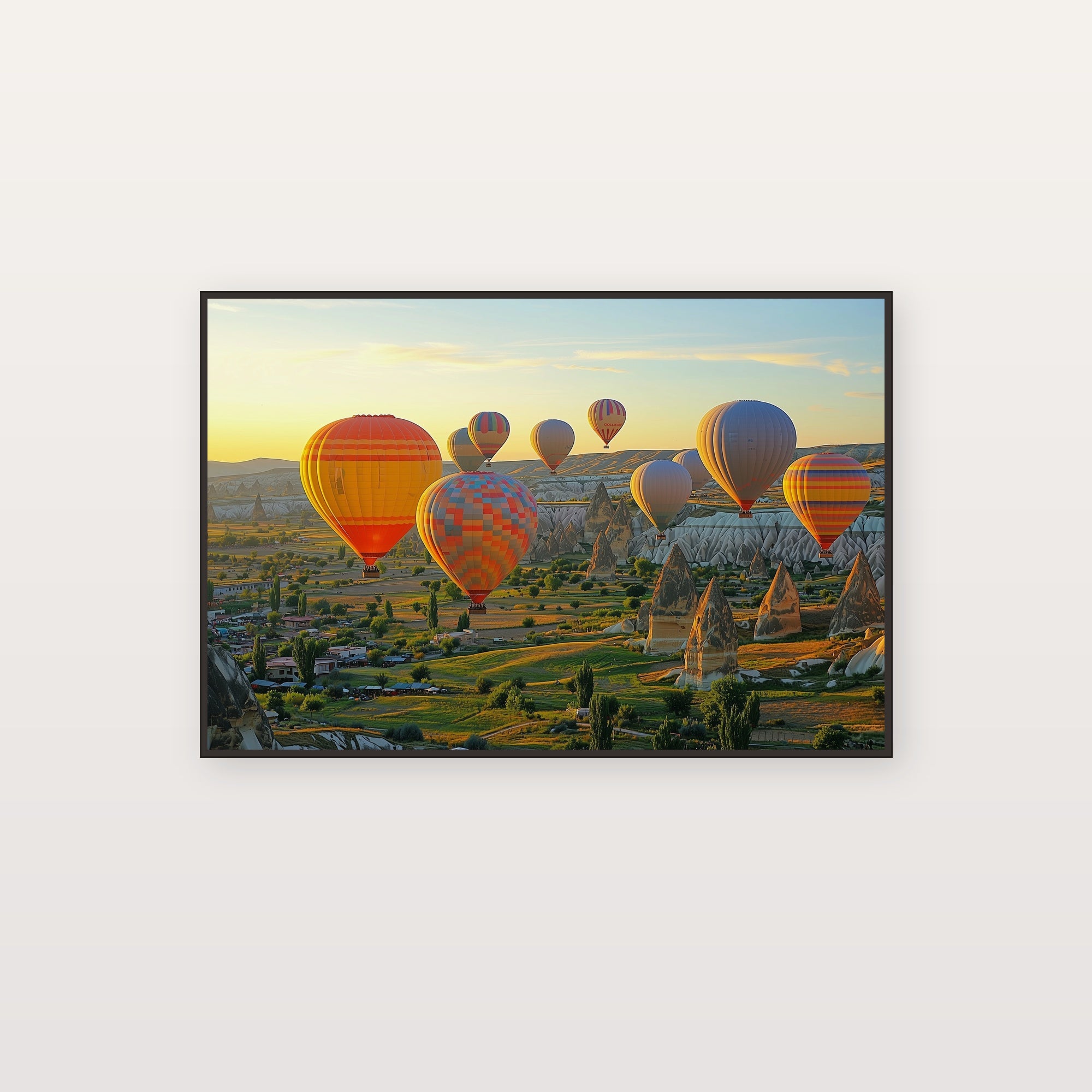 Cappadocia Canvas Wall Art | Turkey Hot Air Balloons Print, Middle East Landscape, Stretched Canvas — turkey-cappadocia-balloons-canvas-print.jpg