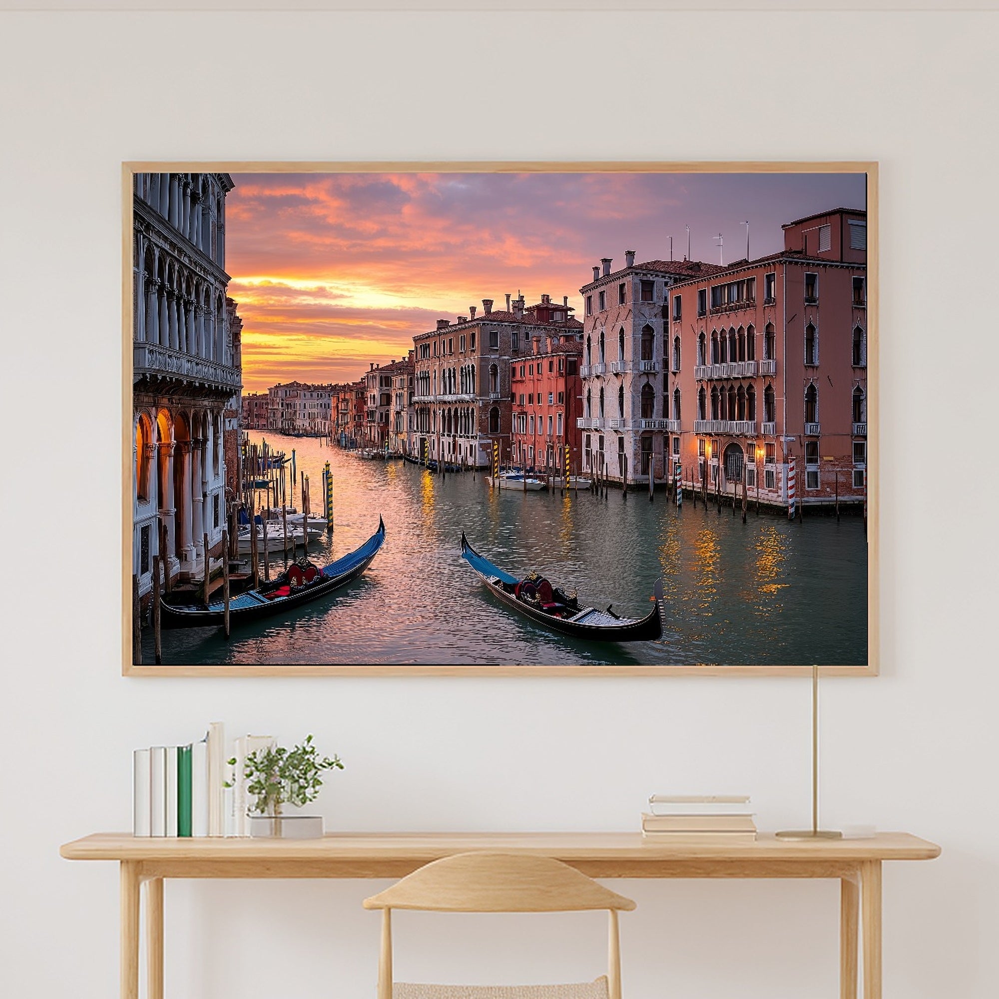 Venice Canal Sunset Sunlit Mediterranean Wall Art — Warm Print for the Dining Room, Stretched Canvas Gift for the Travel Lover You Adore — venice-canal-sunset-canvas-print.jpg