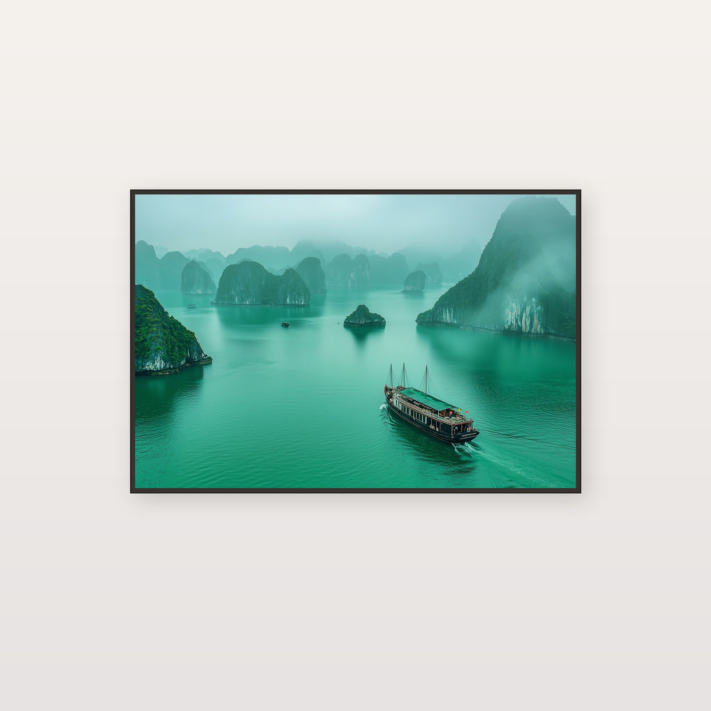 Ha Long Bay Canvas Wall Art | Vietnam Karst Islands Print, Asia Decor, Seascape, Stretched Canvas — vietnam-halong-bay-canvas-print.jpg