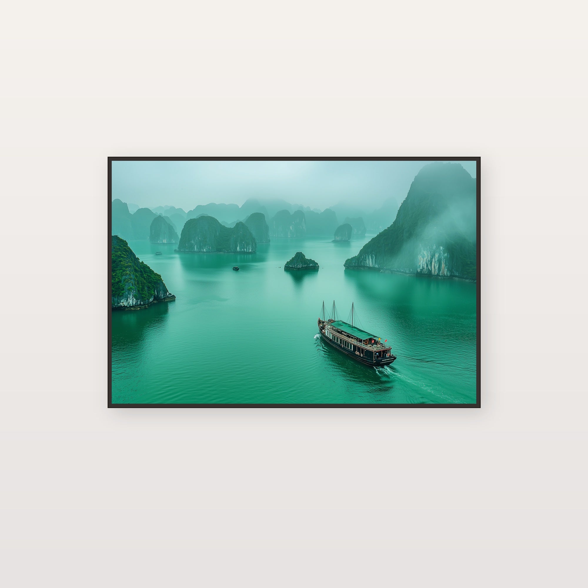 Ha Long Bay Canvas Wall Art | Vietnam Karst Islands Print, Asia Decor, Seascape, Stretched Canvas — vietnam-halong-bay-canvas-print.jpg