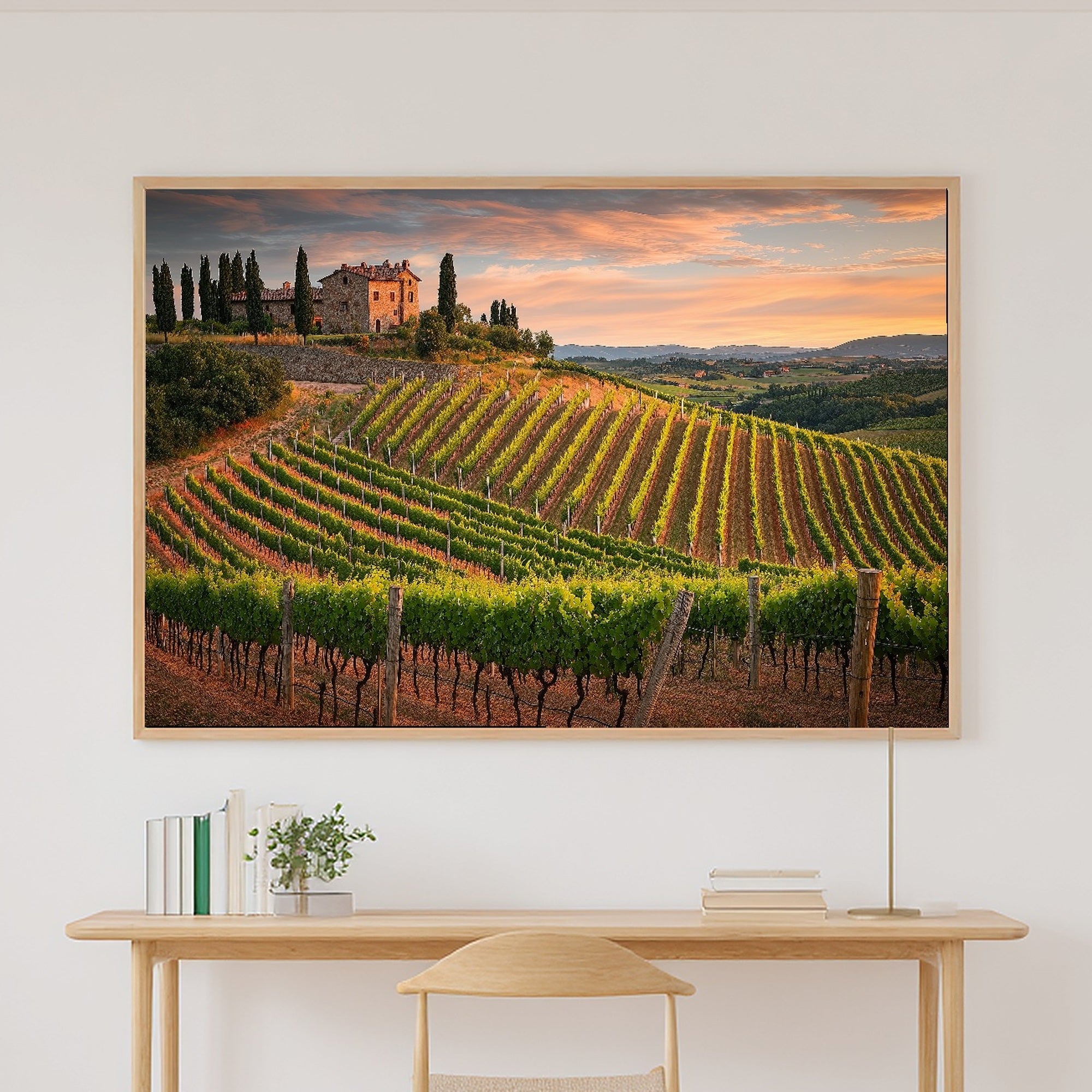 Timeless Vineyard Italy Sunset — Sunlit Mediterranean Wall Art, Warm Dining Room Decor, Stretched Canvas, Ready to Hang — vineyard-italy-sunset-canvas-print.jpg